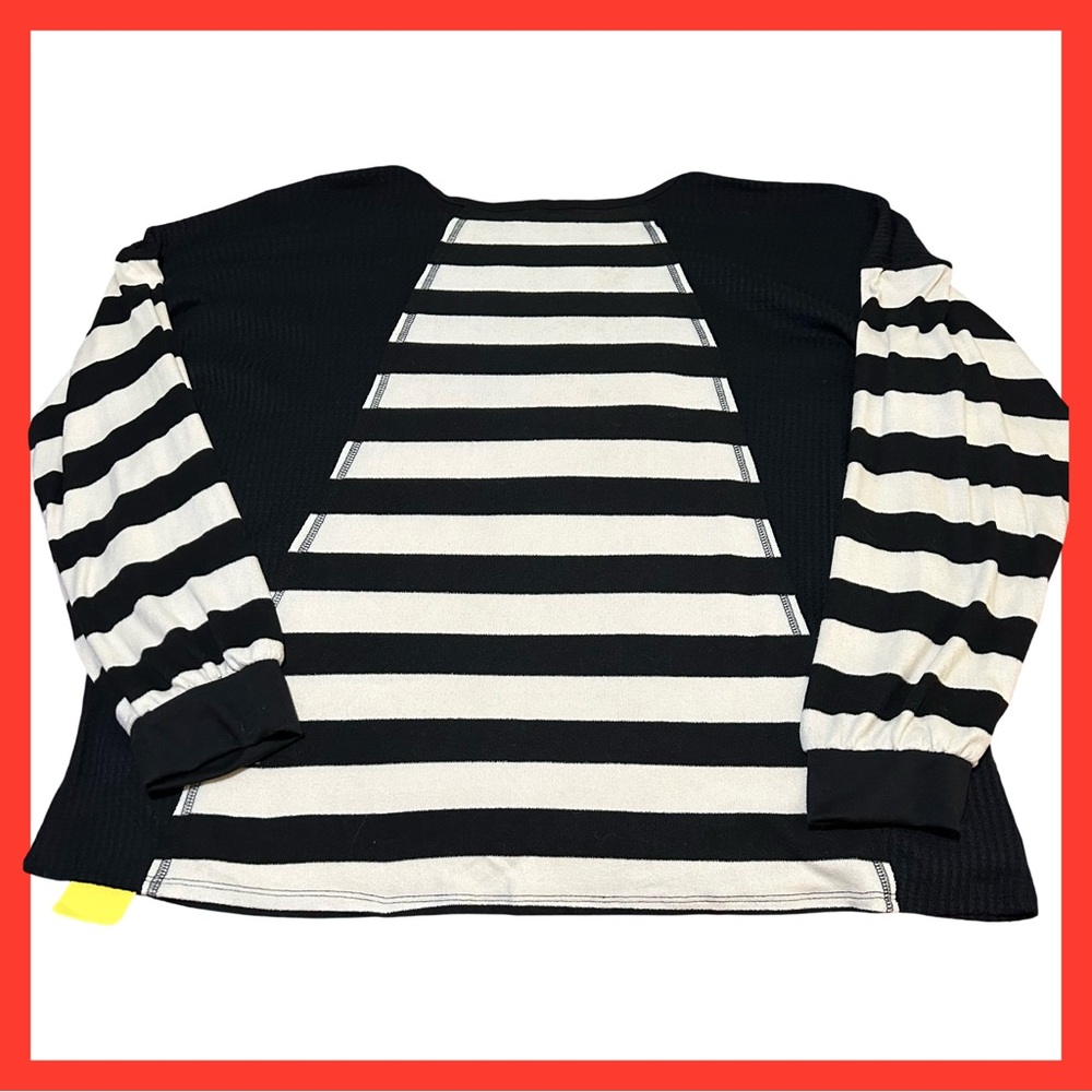 NWT! MADE BY HEIMISH USA WOMENS SZ 3XL,BLACK IS THERMAL,STRIPPED SOFT MATERIAL